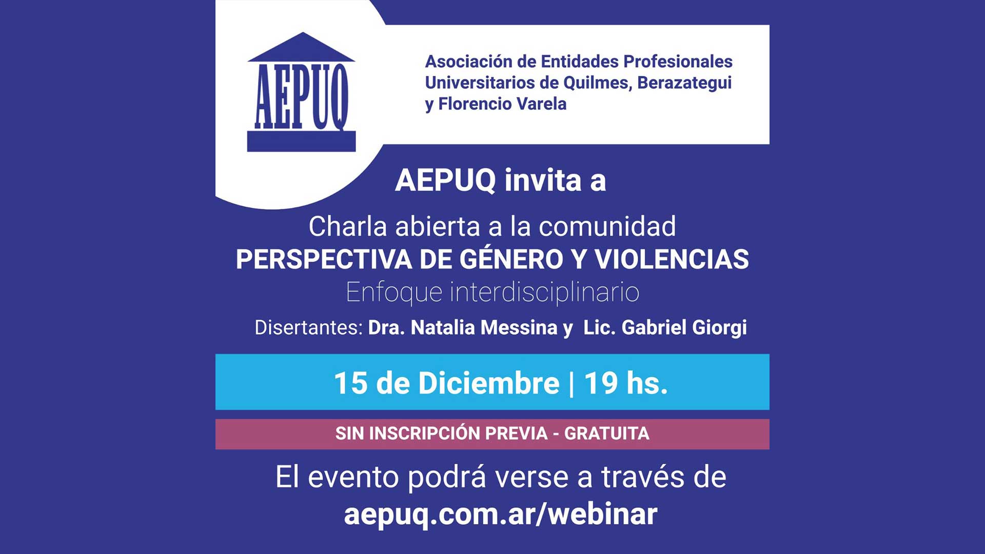 3° Charla abierta a la comunidad